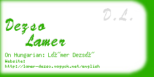 dezso lamer business card